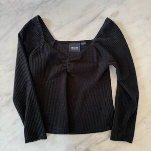 Maeve Anthropologie Black Long Sleeve, Square Neck Small